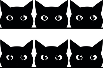 Collection of diverse cat silhouettes for design projects
