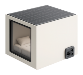 Residential module with compact sleeping quarters and utility connections