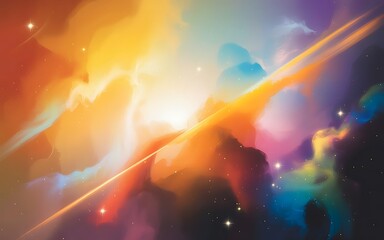 Obraz premium Abstract Space Art with Vivid Colors and Shining Stars a Cosmic Nebula Dreamscape Perfect for Digital Backgrounds and Creative Projects