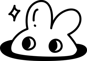 black rabbit vector