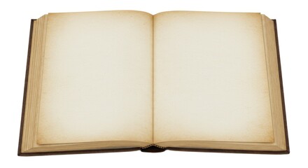 Naklejka premium Open antique book with blank pages