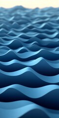 Fototapeta premium Abstract Oceanic Motion in Gentle Blue with Dynamic Waves, Soft Gradients, and Fluid Reflections