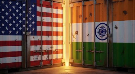 USA and India Trade Relations – Container Flags
