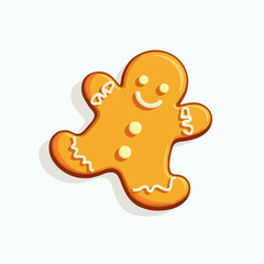 gingerbread man cookie on white background