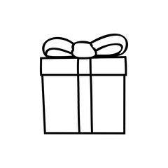 Vector gift box isolated on white, gift box icon illustration