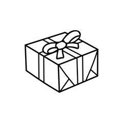 Vector gift box isolated on white, gift box icon 