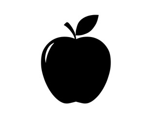 apple silhouette, vector illustration