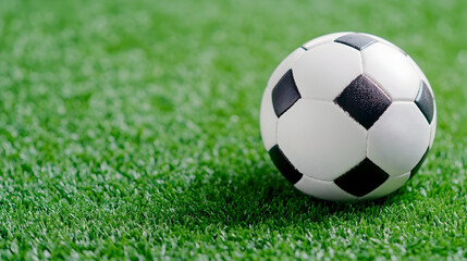 Fototapeta premium Football World Championship Soccer Player Runs to Kick the Ball. Ball on the Grass Field of Arena,