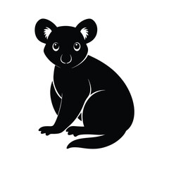 Naklejka premium Black silhouette of a koala sitting Vector illustration
