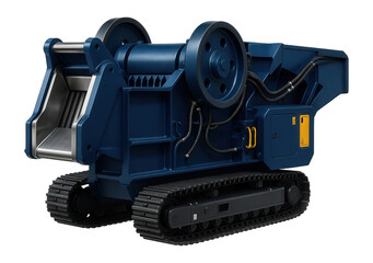 Mobile jaw crusher with tracked undercarriage for flexible positioning in a demolition project.