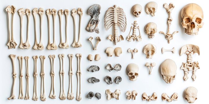 Educational chart of human short bones categorized by type on white background