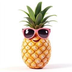 Cool Pineapple with Sunglasses: Summer Fruit Photo