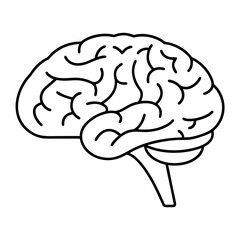 Stylized Brain Outline Design with Dog Illustration Elements and Color Details