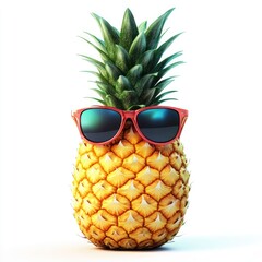 Cool Pineapple with Sunglasses: Tropical Fruit Photo