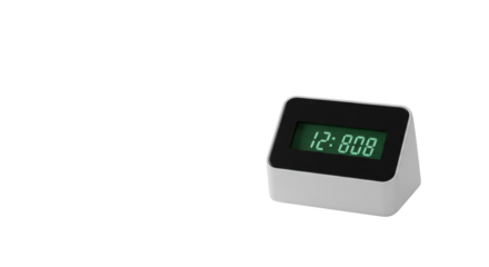 Digital alarm clock displaying time 12:808 isolated PNG with Transparent Background