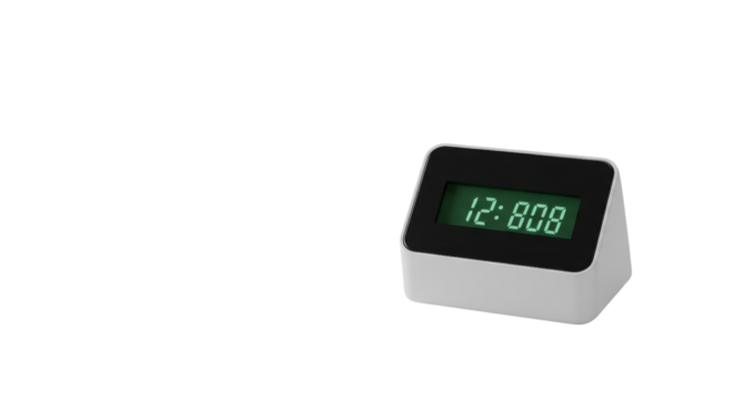 Digital alarm clock displaying time 12:808 isolated PNG with Transparent Background