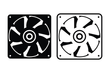 Server fan art silhouette vector out line art on white background © Shamimpt designer