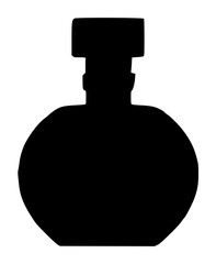 Fototapeta premium Elegant Silhouette of a Curved Glass Bottle on White Background