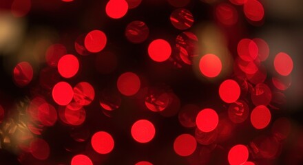 A dark, blurred background dominated by numerous vibrant, red, circular bokeh lights creating a festive, celebratory ambience