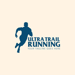 ultra trail running logo vector image