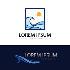 Ocean ripple wave vector icon design for marine and nature related business