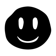 Fototapeta premium Simple Smiley Face Icon with a Black Silhouette on White Background