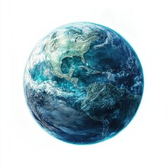 Celestial Globe: Blue Planet Earth Texture, Watercolor Style