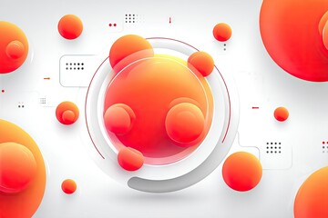 Abstract design with vibrant orange circles and white shapes