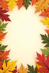 Autumn Leaf Frame &mdash; Decorative Border on White Background