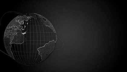 3D globe, digital art, dark background