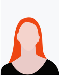 Character Avatar SVG Illustration file - Colorful Modern Diverse People Portrait - Young Ginger woman with long hair