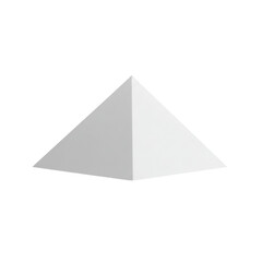 Fototapeta premium Simple white pyramid geometric object isolated PNG with Transparent Background