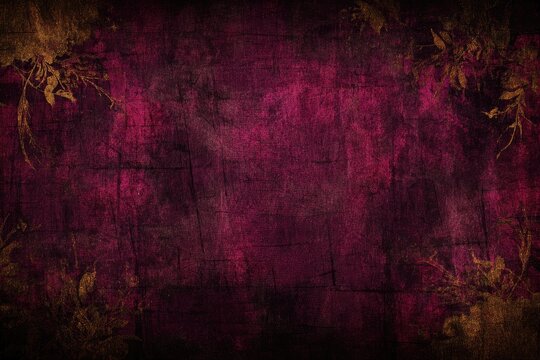 Dark, textured, vintage floral background