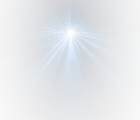Fototapeta premium PNG Bright Sunshine Flare with Sky and Magic Rays