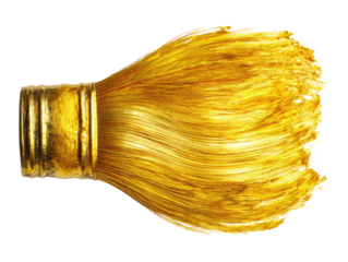 Close-up of a gold paintbrush