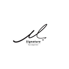 Signature logo or initial letter signature monogram logo elegant hand written sign symbol icon real handwritting M signature