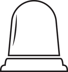 Emergency siren flashlight icon. Modern police, ambulance alarm siren vector silhouette symbol web graphic design. Warning light sign isolated on transparent background. Vector illustration.