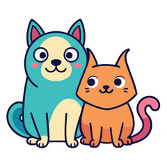 Obraz premium Funny Weird Animal Characters In Cute Vector Cartoon Illustration Style