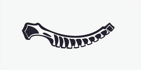 Meat steak icon with stylized bone and fat outline on white background