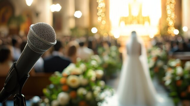 Microphone in front of worship vocalist