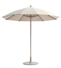 Beige outdoor patio umbrella provides excellent shade, perfect for comfortable summer