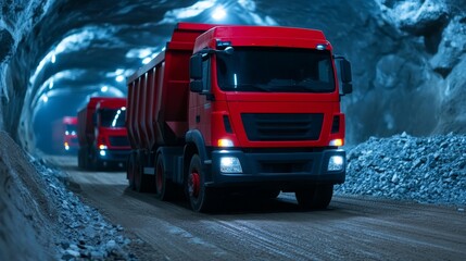 Heavy Duty Dump Trucks operate efficiently in a mining tunnel, serving various purposes and functions
