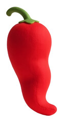 Vibrant red chili pepper with green stem, spicy vegetable, natural food item