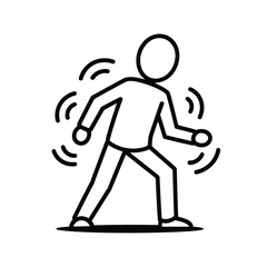 Obraz premium Stick figure person shaking and moving energetically