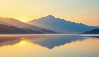 Obraz premium a pastel sunrise gradient background a smooth gradient of warm apricot merging into light yellow, with luminous soft glow effect, designed for creative travel blog backgrounds.