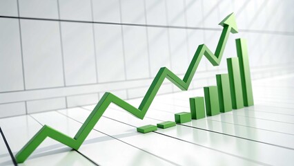 Obraz premium Stock market chart showing financial growth up