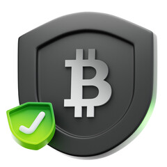 Crypto Security Shield 3D Illustration