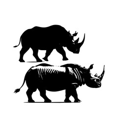 vector illustration of a rhino