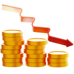 Drop Coin Stack 3D Illustration