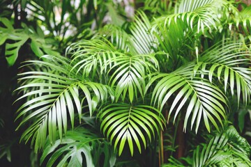 Fototapeta premium Lush green tropical foliage (1)